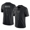 W.Commanders #1 Rachaad White Player Black Limited Reflective Home Game Stitched Jerseys