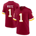 W.Commanders #1 Rachaad White Player Burgundy Game Home Stitched Jerseys