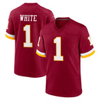W.Commanders #1 Rachaad White Player Burgundy Game Home Stitched Jerseys