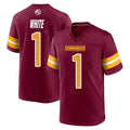 W.Commanders #1 Rachaad White Player Burgundy Home Game Stitched Jerseys