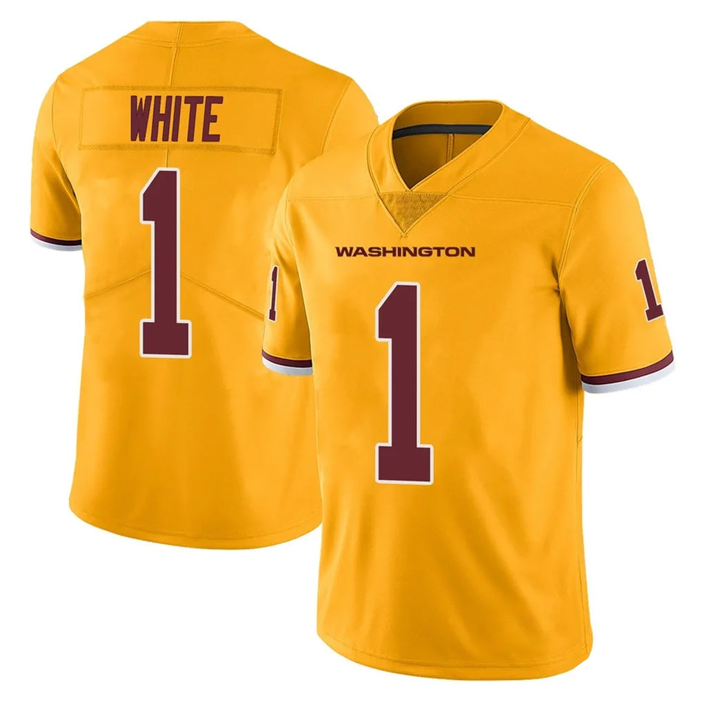 W.Commanders #1 Rachaad White Player Gold Limited Color Rush Home Game Stitched Jerseys
