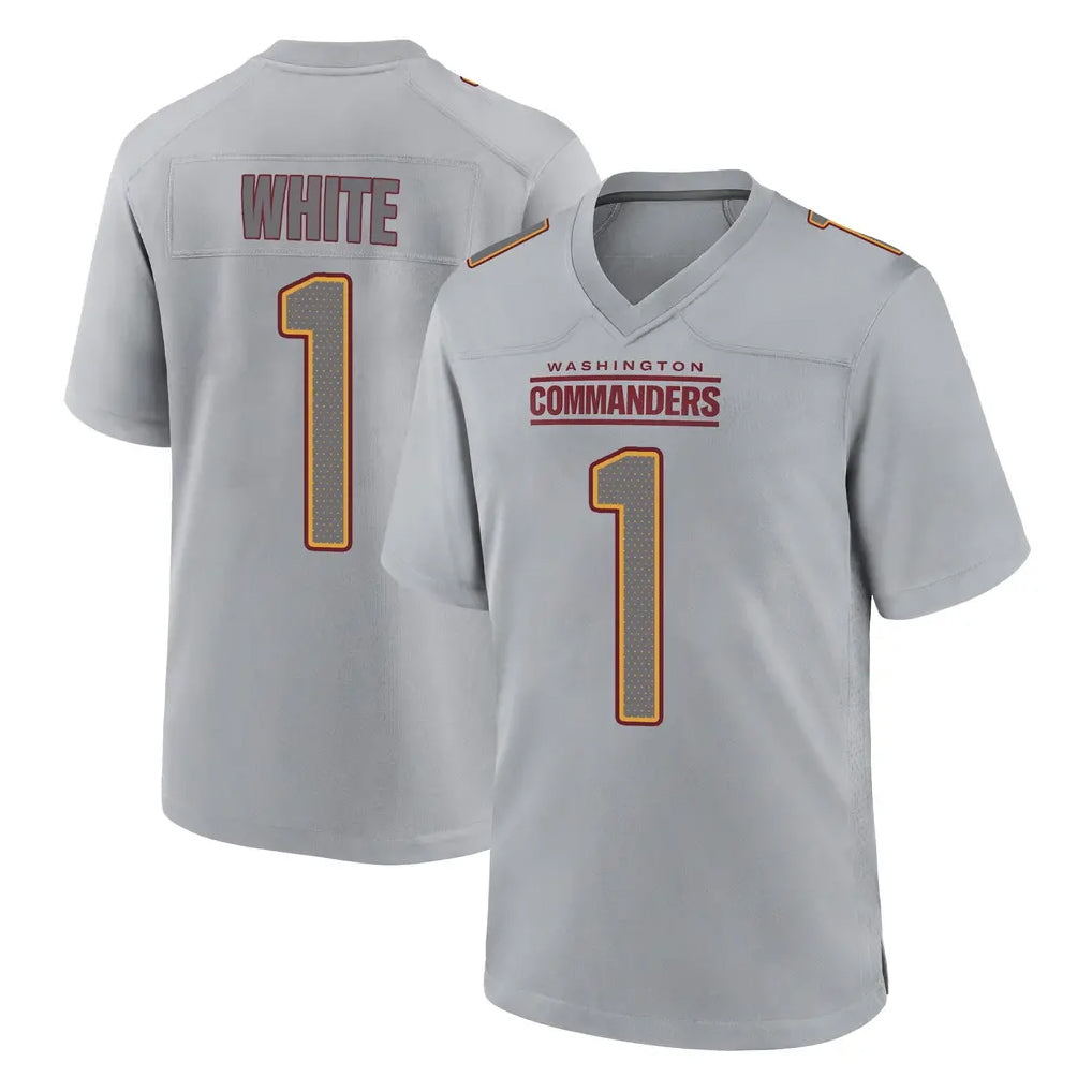 W.Commanders #1 Rachaad White Player Gray Atmosphere Fashion Home Game Stitched Jerseys