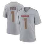 W.Commanders #1 Rachaad White Player Gray Atmosphere Fashion Home Game Stitched Jerseys