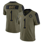 W.Commanders #1 Rachaad White Player Olive Salute To Service Limited Game Stitched Jerseys