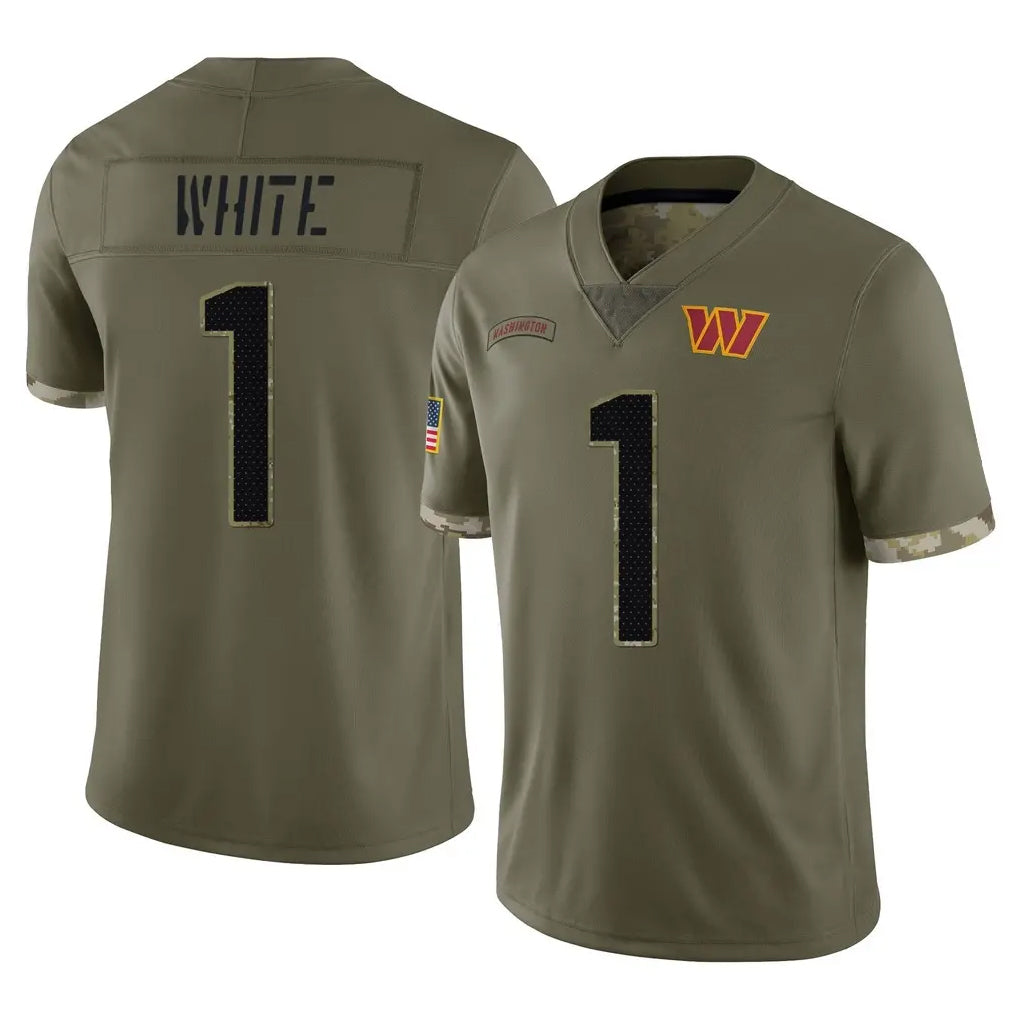 W.Commanders #1 Rachaad White Player Olive Salute To Service Limited Home Game Stitched Jerseys
