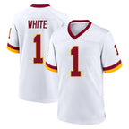 W.Commanders #1 Rachaad White Player White Home Game Stitched Jerseys