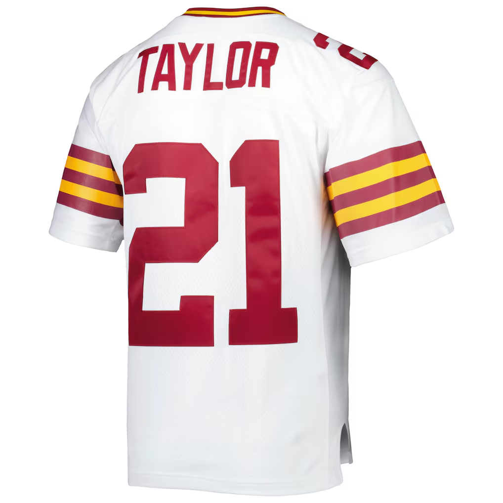 W.Commanders #21 Sean Taylor Mitchell & Ness White Legacy Replica Jersey Stitched Puhic Game Jerseys