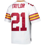 W.Commanders #21 Sean Taylor Mitchell & Ness White Legacy Replica Jersey Stitched Puhic Game Jerseys