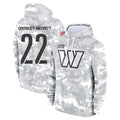 W.Commanders #22 Jacory Croskey-Merritt Player Arctic Camo Salute to Service Hoodies Stitched Jerseys