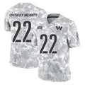 W.Commanders #22 Jacory Croskey-Merritt Player Arctic Camo Salute to Service Limited Stitched Jerseys