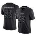 W.Commanders #22 Jacory Croskey-Merritt Player Black Limited Reflective Home Game Stitched Jerseys