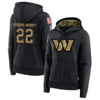 W.Commanders #22 Jacory Croskey-Merritt Player Black Salute to Service Hoodies Stitched Jerseys