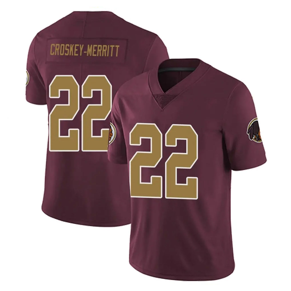 W.Commanders #22 Jacory Croskey-Merritt Player Burgundy Alternate Vapor Untouchable Home Game Stitched Jerseys