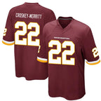 W.Commanders #22 Jacory Croskey-Merritt Player Burgundy Game Stitched Jerseys