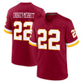 W.Commanders #22 Jacory Croskey-Merritt Player Burgundy Game Home Stitched Jerseys