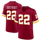 W.Commanders #22 Jacory Croskey-Merritt Player Burgundy Game Home Stitched Jerseys