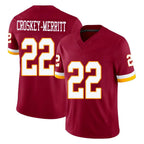 W.Commanders #22 Jacory Croskey-Merritt Player Burgundy Limited Team Vapor F.U.S.E. Home Game Stitched Jerseys