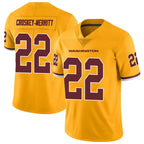 W.Commanders #22 Jacory Croskey-Merritt Player Gold Vapor Limited Stitched Jerseys