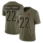 W.Commanders #22 Jacory Croskey-Merritt Player Olive Salute To Service Limited Stitched Jerseys