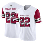 W.Commanders #22 Jacory Croskey-Merritt Player White Vapor F.U.S.E. Limited Stitched Jerseys
