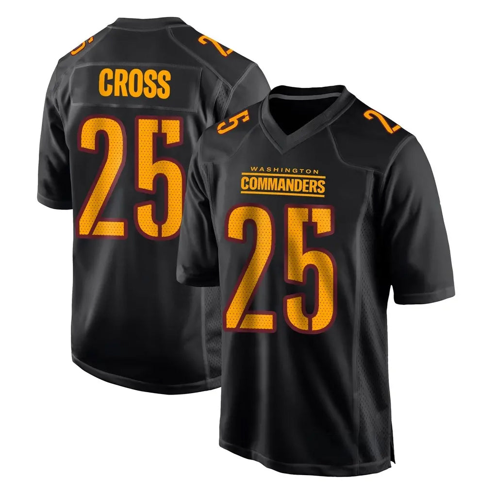 W.Commanders #25 Nick Cross Player Black Carbon Fashion Home Game Stitched Jerseys