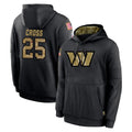W.Commanders #25 Nick Cross Player Black Salute to Service Performance Pullover Hoodies Home Game Stitched Jerseys