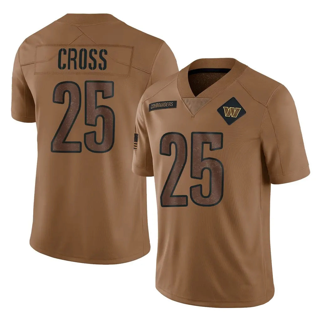 W.Commanders #25 Nick Cross Player Brown Limited Salute To Service Home Game Stitched Jerseys