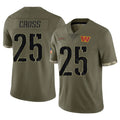 W.Commanders #25 Nick Cross Player Olive Salute To Service Limited Home Game Stitched Jerseys