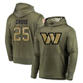 W.Commanders #25 Nick Cross Player Olive Salute to Service Pullover Hoodie Limited Home Game Stitched Jerseys