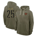 W.Commanders #25 Nick Cross Player Olive Salute to Service Pullover Hoodies Limited Home Stitched Jerseys