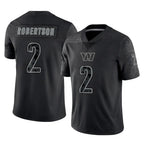 W.Commanders #2 Amik Robertson Player Black Limited Reflective Home Game Stitched Jerseys