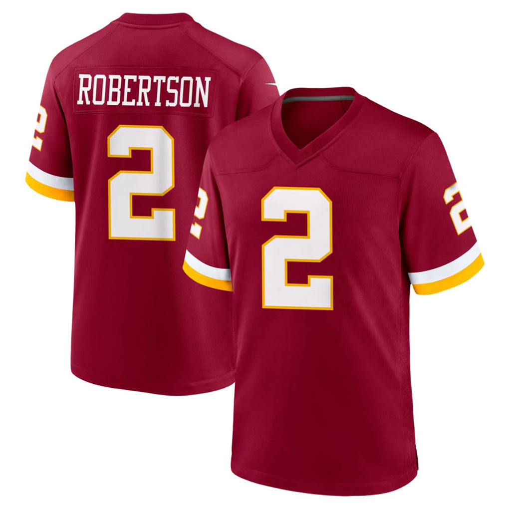 W.Commanders #2 Amik Robertson Player Burgundy Game Home Stitched Jerseys