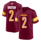W.Commanders #2 Amik Robertson Player Burgundy Home Game Stitched Jerseys