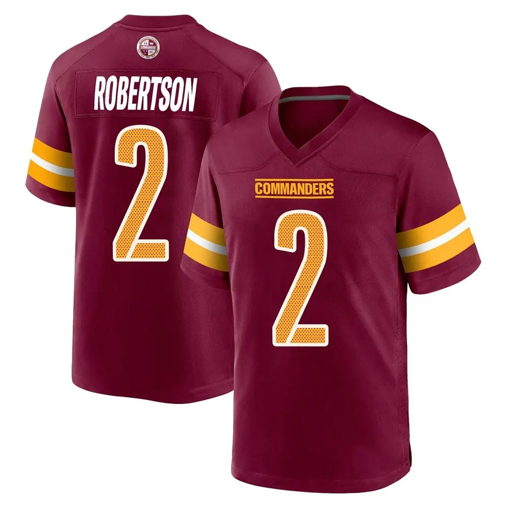 W.Commanders #2 Amik Robertson Player Burgundy Home Game Stitched Jerseys
