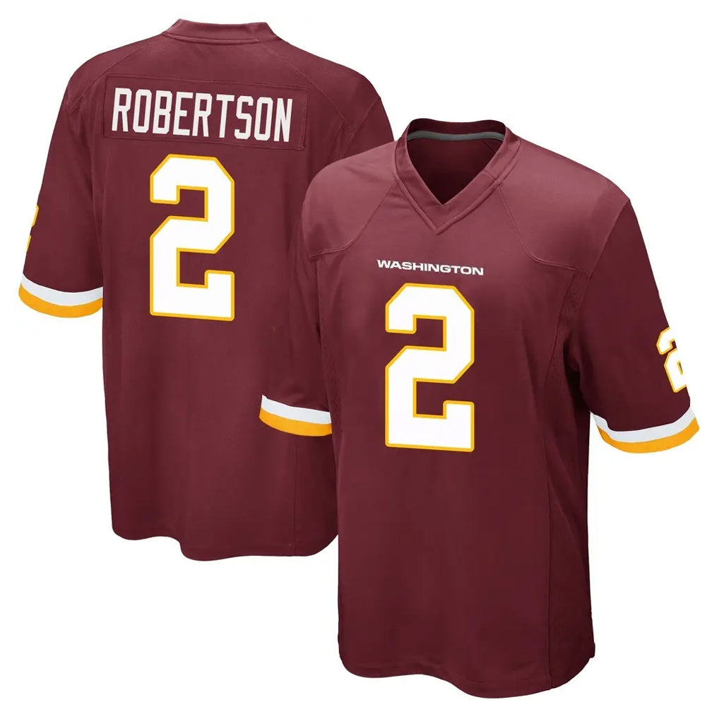 W.Commanders #2 Amik Robertson Player Burgundy Team Color Home Game Stitched Jerseys