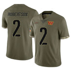 W.Commanders #2 Amik Robertson Player Olive Salute To Service Limited Home Game Stitched Jerseys
