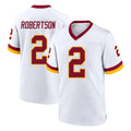 W.Commanders #2 Amik Robertson Player White Home Game Stitched Jerseys