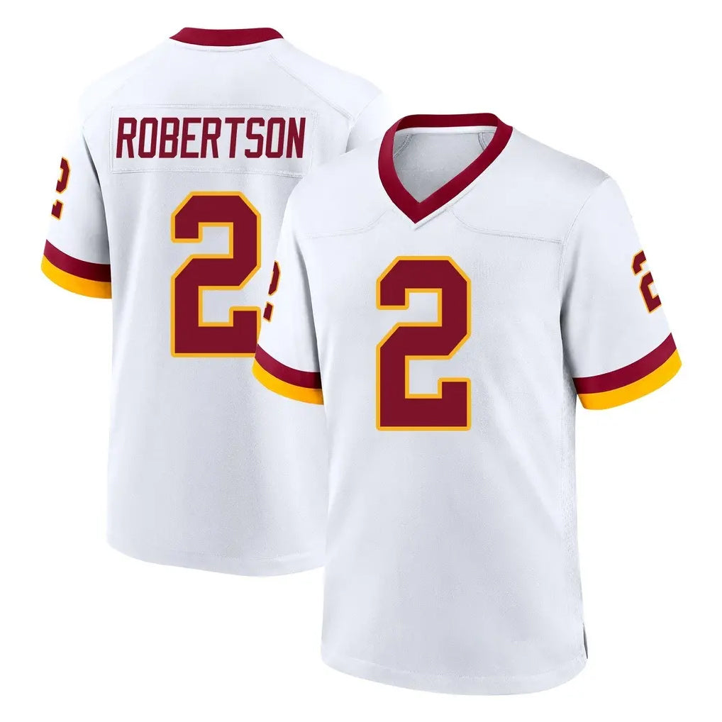 W.Commanders #2 Amik Robertson Player White Home Game Stitched Jerseys