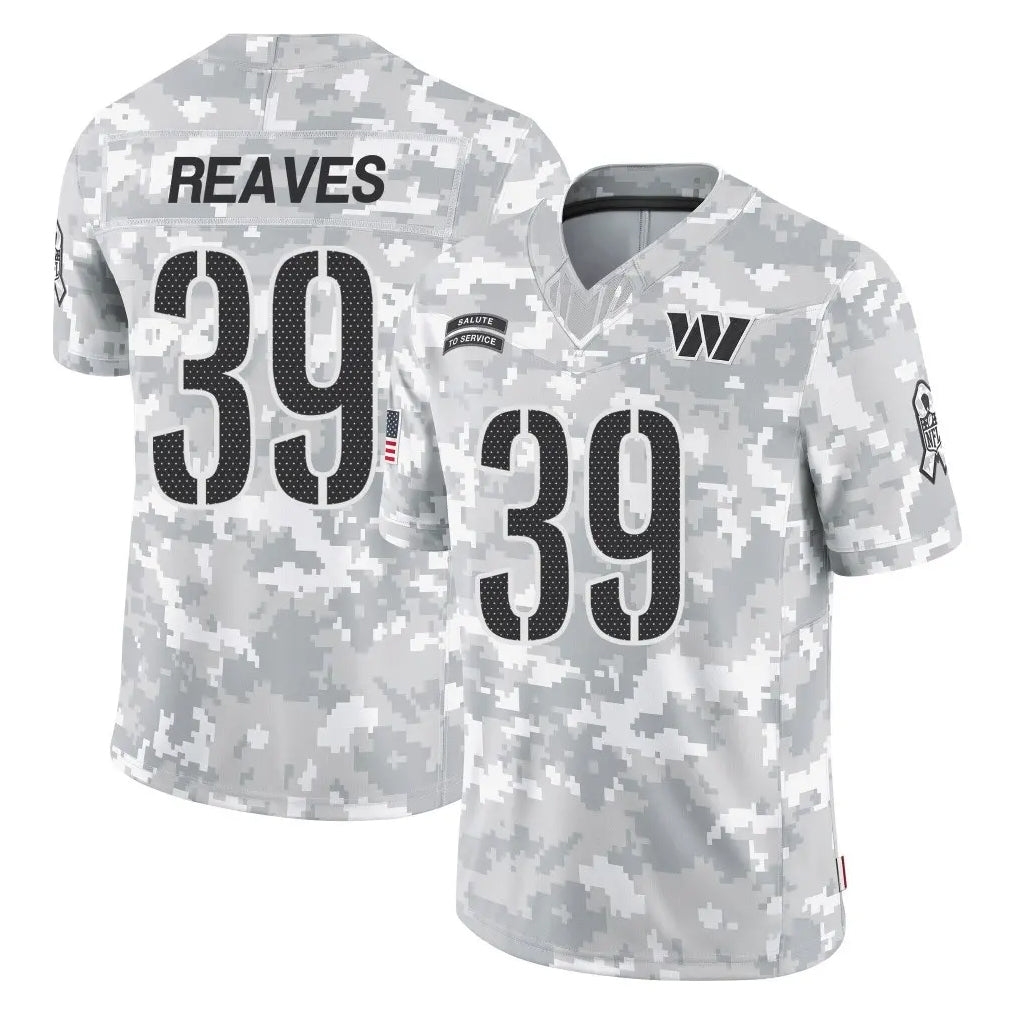 W.Commanders #39 Jeremy Reaves Player Arctic Camo Limited Salute To Service Home Game Stitched Jerseys