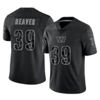 W.Commanders #39 Jeremy Reaves Player Black Limited Reflective Home Game Stitched Jerseys