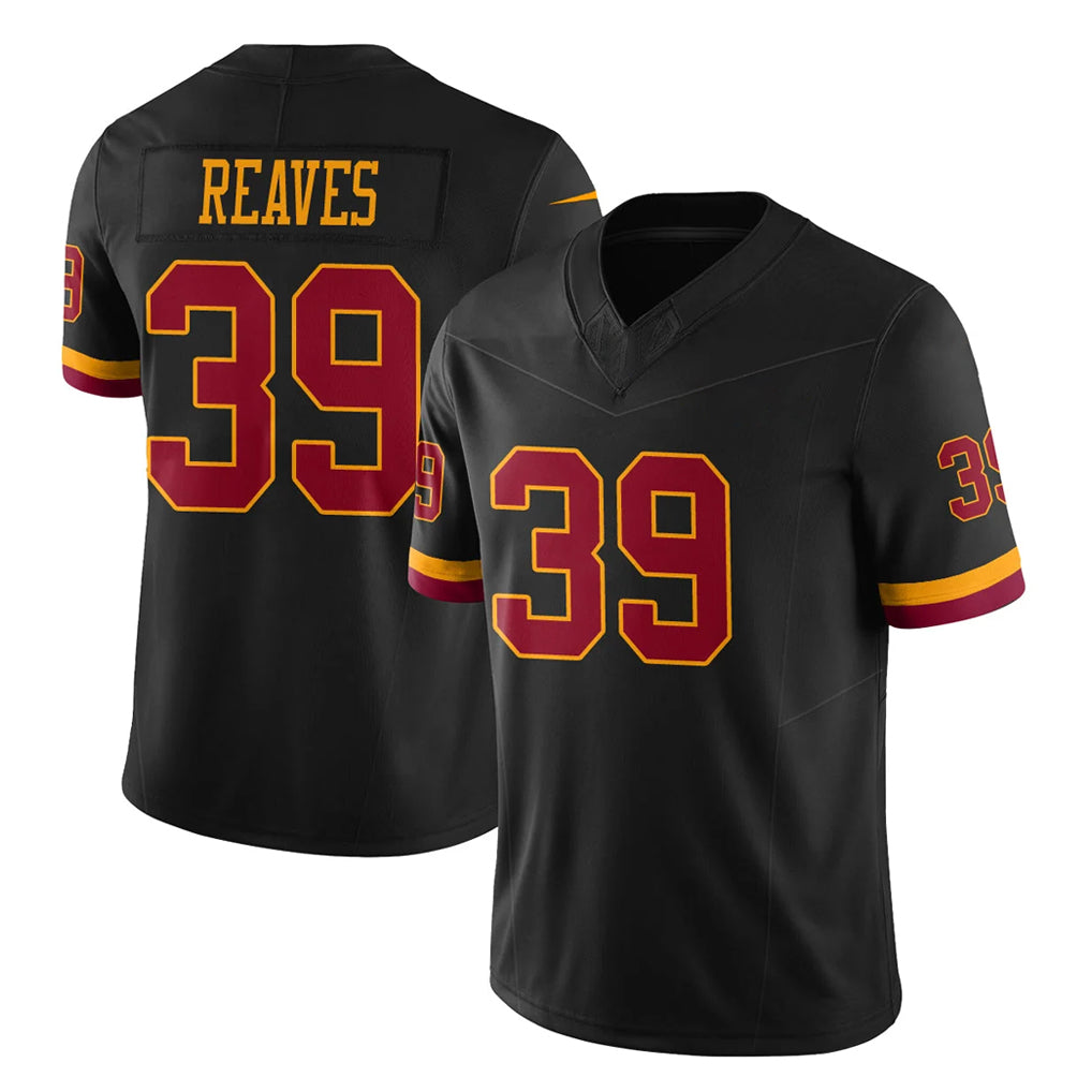 W.Commanders #39 Jeremy Reaves Player Black Limited Vapor Home Game Stitched Jerseys