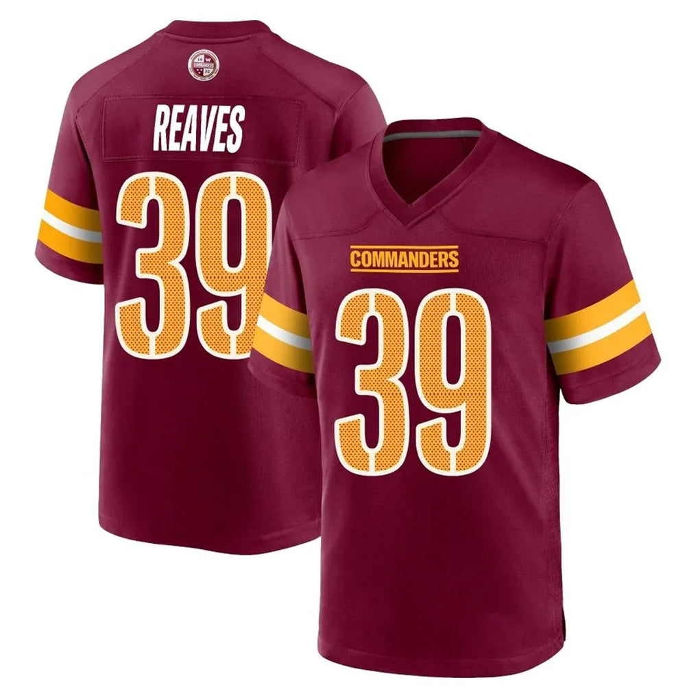 W.Commanders #39 Jeremy Reaves Player Burgundy Home Game Stitched Jerseys