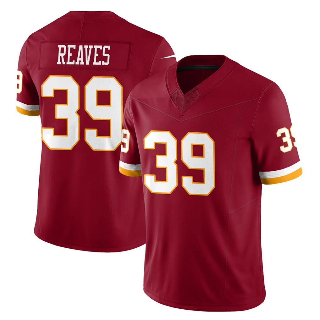 W.Commanders #39 Jeremy Reaves Player Burgundy Limited Team Vapor F.U.S.E. Home Game Stitched Jerseys