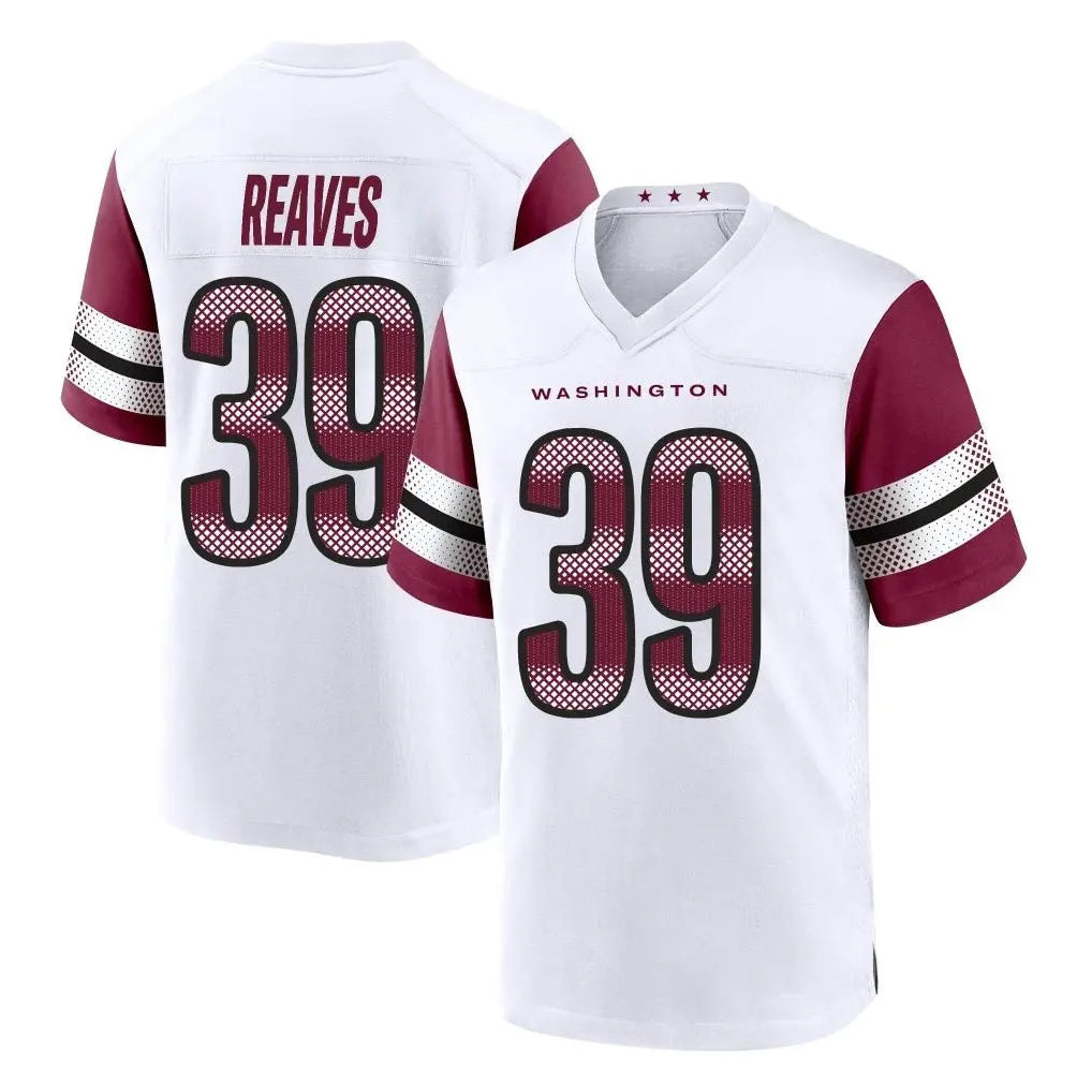 W.Commanders #39 Jeremy Reaves Player White Game Home Stitched Jerseys
