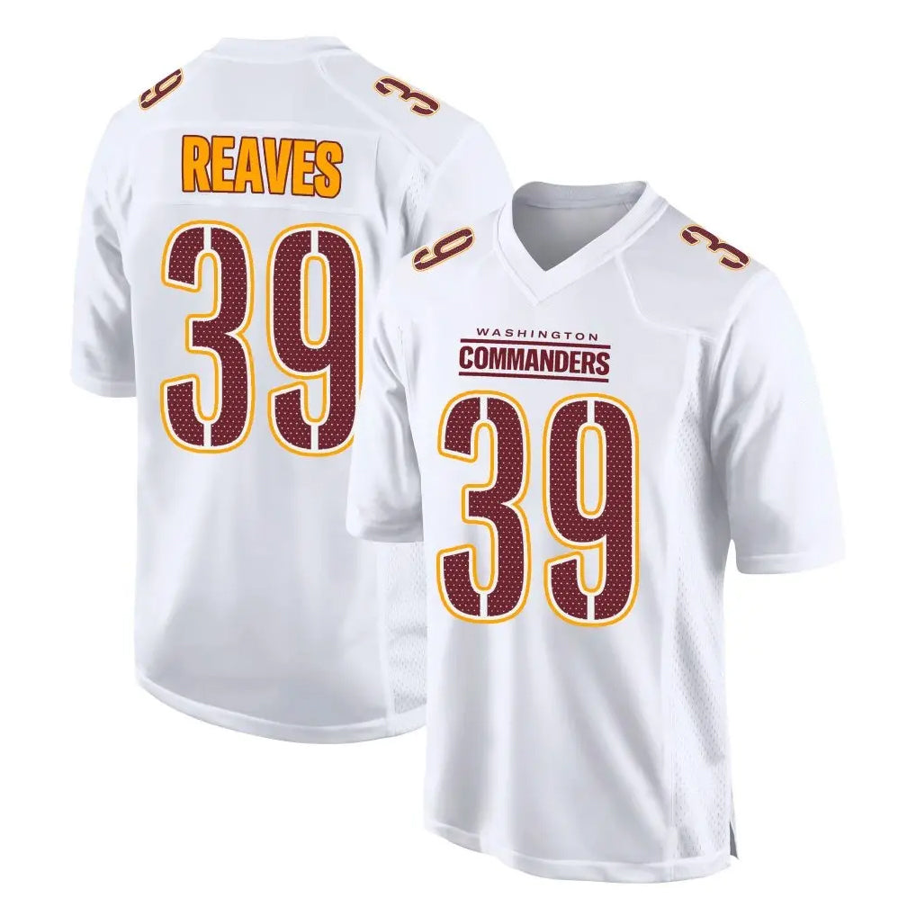 W.Commanders #39 Jeremy Reaves Player White Tundra Fashion Home Game Stitched Jerseys
