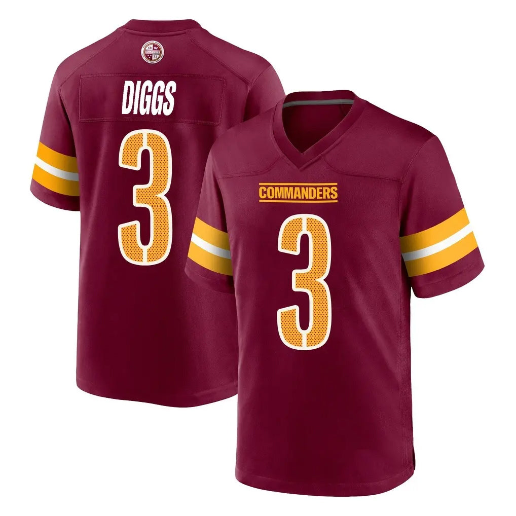 W.Commanders #3 Stefon Diggs Player Burgundy Home Game Stitched Jerseys