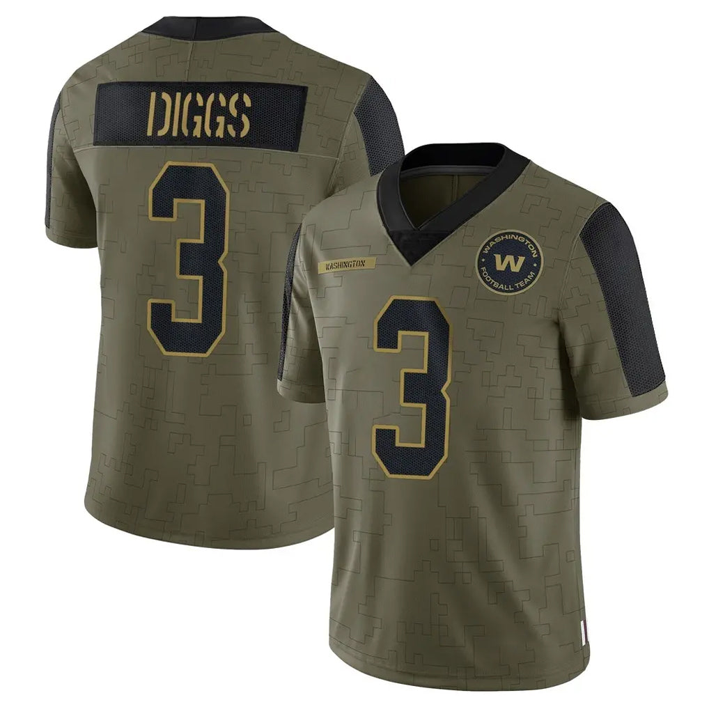 W.Commanders #3 Stefon Diggs Player Olive Salute To Service Limited Game Stitched Jerseys