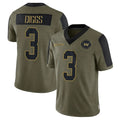 W.Commanders #3 Stefon Diggs Player Olive Salute To Service Limited Game Stitched Jerseys