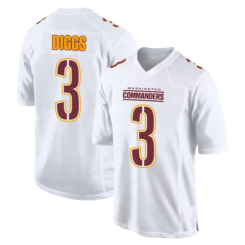 W.Commanders #3 Stefon Diggs Player White Tundra Fashion Home Game Stitched Jerseys