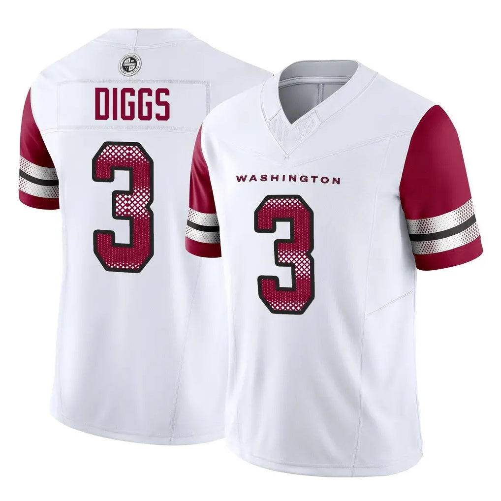 W.Commanders #3 Stefon Diggs Player White Vapor F.U.S.E. Limited Home Game Stitched Jerseys